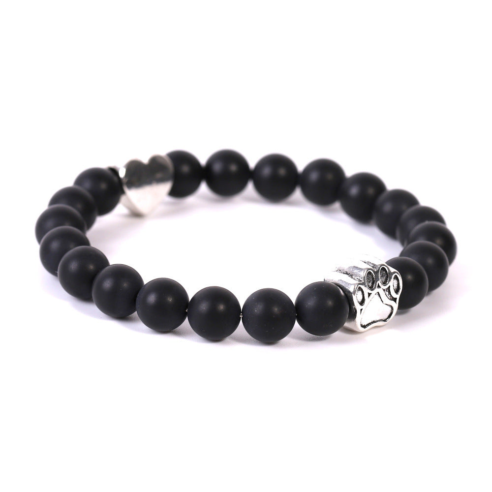 Tiger's Eye Indian Onyx Dog Paw Bracelet